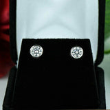 1ct Round Cut VVS1 D Diamond Classic Stud Earring Women 14k White Gold Finish