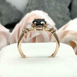 1.5ct Engagement Ring Round Cut Diamond Marquise Accent 14k Yellow Gold Finish