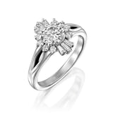 2ct Round Diamond Engagement Ring Split Shank Halo Art Deco 14k White Gold Over