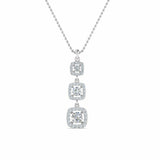 2ct Round Cut Diamond Hanging Halo Drop Pendant 14k White Gold Finish NO CHAIN