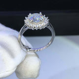 2.2ct Round Cut VVS1D Diamond Engagement Ring Cluster Halo 14k White Gold Finish