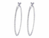 2.75ct Round Cut VVS1D Diamond Inside Out Hoop Earrings 14k White Gold Finish