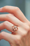 0.25ct Round Cut Diamond Engagement Ring Flower Statement 14k Rose Gold Finish