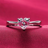 1.7ct Heart Cut Diamond Engagement Ring 14k White Gold Over Solitaire Love Shape