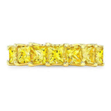 2ct Princess Cut Yellow Sapphire Wedding Band 14k Yellow Gold Over Half Eternity