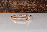 Accents Solitaire Engagement Ring 1ct Baguette Cut Diamond 14k Rose Gold Finish