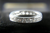 3Ct Round Cut Diamond Channel Set Full Eternity Wedding Band 14K White Gold Over