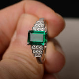 2ct Emerald Cut Green Emerald Promise Wedding Engagement Ring 14k WhiteGold Over