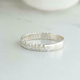 1ct Round Cut Diamond Wedding Band Minimalist Half Eternity 14k White Gold Over