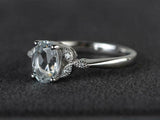 2ct Engagement Ring Oval Cut Diamond Leaf Accent Solitaire 14k White Gold Finish