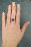 1.2ct Engagement Ring Round Cut Purple Amethyst Infinity 14k White Gold Finish