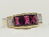 5ct Engagement Ring Radiant Cut Ruby Stackable Partywear 14k Yellow Gold Finish