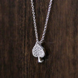 0.19ct Round Cut Diamond Ace of Spade Pendant 14k White Gold Finish NO CHAIN