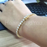 10ct Round Cut Moissanite Cocktail Tennis Bracelet 14k Yellow Gold Plated