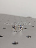 1.2ct Round Cut Moissanite Solitaire Stud Earrings Women 14k Yellow Gold Plated