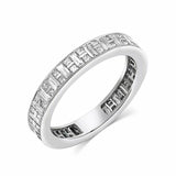 4Ct Baguette Cut Diamond Eternity Stylish Wedding Band Ring 14K White Gold Over