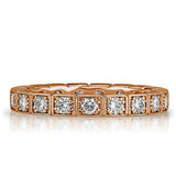 3Ct Round Cut Diamond Milgrain Stackable Women Wedding Band 14K Rose Gold Finish