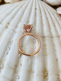 2.5ct Engagement Ring Cushion Cut Morganite Diamond Accent 14k Rose Gold Finish