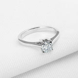 1ct Round Cut Diamond Engagement Ring 4 Prong Solitaire 14k White Gold Finish