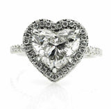 4.5ct Heart Diamond Hidden Halo Solitaire Engagement Ring 14K White Gold Over