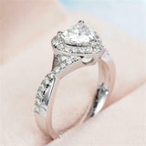 2ct Heart Cut VVS1D Diamond Engagement Ring Split Shank Halo 14k White Gold Over