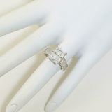 3ct Radiant Cut Diamond Engagement Ring Solitaire Baguette 14k White Gold Finish