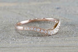 1ct Round Cut VVS1D Diamond Wedding Band 14k Rose Gold Finish Stackable Curved