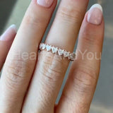 0.6ct Heart Cut Simulated Diamond Eternity Wedding Band 14k Rose Gold Plated