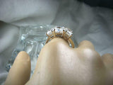 Trilogy Solitaire Engagement Ring 2.5ct Radiant Cut Diamond 14k WhiteGold Finish