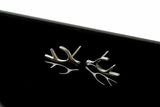 Deer Antler Stud Earrings 14k White Gold Finish