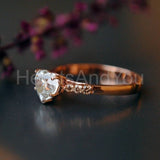 1ct Heart Simulated Diamond Solitaire with Accents Ring 14K Yellow Gold Plated