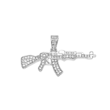 1Ct Round Cut VVS1/D Diamond Gun Style Pendant 14K White Gold Finish NO CHAIN