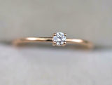 0.5ct Engagement Ring Round Cut Diamond Solitaire Design 14k Rose Gold Finish