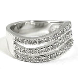 1.45ct Round Cut VVS1D Diamond Engagement Ring Wave Design 14k White Gold Finish