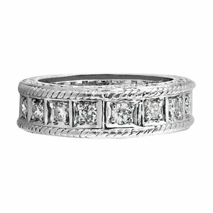 4Ct Round Cut Diamond Rope Braided Eternity Wedding Band 14K White Gold Finish