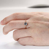 1ct Oval Blue Aquamarine Bezel Set Solitaire Engagement Ring 14k Rose Gold Over