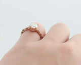 1.5ct Round Cut Diamond Engagement Ring Solitaire Vintage 14k Rose Gold Finish