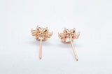 0.5ct Heart Cut Simulated Diamond Paw Stud Earrings 14k Rose Gold Plated