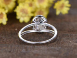 1.5ct Oval Cut Diamond Engagement Ring 14k White Gold Finish Split Shank Wedding