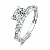 1.8ct Round Cut Diamond Engagement Ring Solitaire with Accent 14k WhiteGold Over