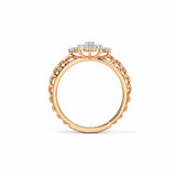 1.4ct Engagement Ring Round Diamond Star Cluster Open Shank 14k Rose Gold Finish