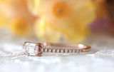 Solitaire Stackable Engagement Ring 1ct Emerald Cut Diamond 14k Rose Gold Finish