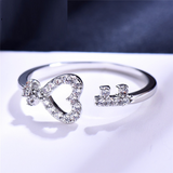 2ct Round Cut Diamond Engagement Ring 14k WhiteGold Finish Heart Key Open Design