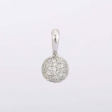 3ct Diamond Pendant Round Cut Brilliant Globe 14k White Gold Finish NO CHAIN