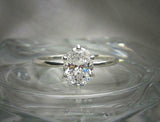 6 Prong Solitaire Engagement Ring 1.5ct Oval Cut Diamond 14k White Gold Finish