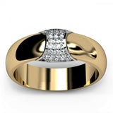 0.5ct Round Cut Diamond Dual Tone Mens Wedding Ring Band 14k Yellow Gold Finish