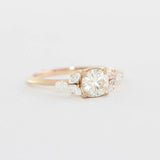 Leaf Marquise Accent Engagement Ring 1.5ct Round Cut Diamond 14k RoseGold Finish