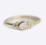 1ct Round Cut Diamond Engagement Ring 14k Yellow Gold Finish Minimalist Petite