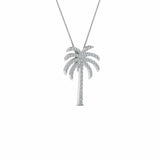 1ct Round Cut VVS1 Diamond Palm Tree Pendant 10k Real Solid White Gold NO CHAIN