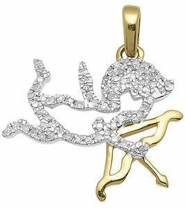 0.25ct Round Cut VVS1 Diamond Cupid Baby Pendant 14k Yellow Gold Finish NO CHAIN